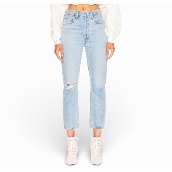 Agolde Denim - AGOLDE Riley High-Rise Straight Jean Light Wash Size 26